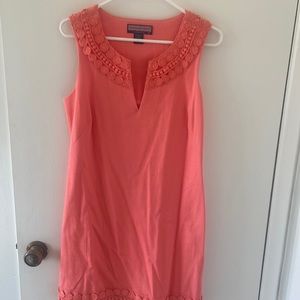 Vineyard Vines Preppy Coral Deep V Shift Dress